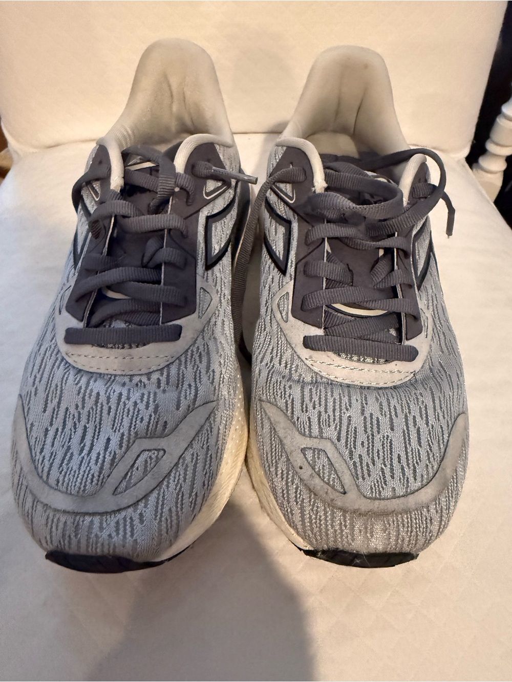 Diadora Kids Gray and White Athletic Sneakers